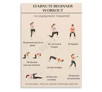15 Minute Beginner Workout Poster Home Gym Plan Wall-Art