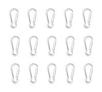 15 moschettoni, diametro del filo 4 mm, nero o argento, moschettoni piccoli, mini moschettoni, robusti moschettoni in alluminio, per campeggio, escursioni, viaggi e altro ancora