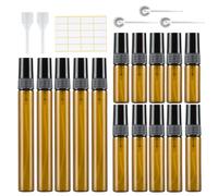 15 nebulizzatori di profumo in ambra, vuoti in vetro, piccoli da riempire, mini sacchetti per profumo, ricaricabili, campioni di profumo per viaggi, 3 ml/5 ml/10 ml, con pipette a pressione