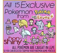 15 Non Lucidi Esclusivi Pokemon Dalla Pokedex Di Let's Go Eevee Esclusivi LGPE