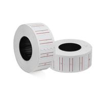 15 o 36 Rotoli Etichette per prezzatrice 12x21 cm Colore Bianco con Linee rosse