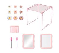 15 organizer per armadietti e kit di decorazione, elementi essenziali per | Set di 15 accessori per armadietti, in ferro, con mensola, specchio, lavagna, pennarelli, portapenne, magneti a fiori