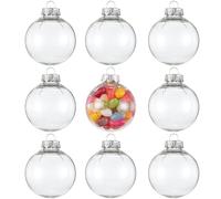 15 Palline di Natale Trasparenti Apribili, Sfere Natalizie da Riempire| Plastica Riutilizzabile e Resistente| Decorazione Personalizzabile Palle Albero di Natale, Fai Da Te Addobbi, Matrimoni.