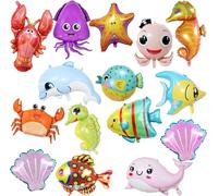 15 Palloncini a Forma Di Animali Dell'Oceano, Decorazioni per Feste Di under th
