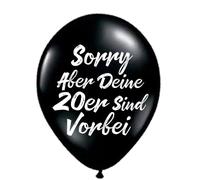 15 palloncini Sorry Ma i tuoi 20 sono finiti, colore nero, 30° compleanno, decorazione per donne, uomini, 30 anni, anniversario, feste, palloncini decorativi per lui, divertenti, trenta (30.)