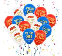 15 palloncini VE Day 80° anniversario, 33 cm, 80° vittoria in Europa, decorazioni per VE-Day 1945-2025, decorazioni commemorative per 80 anni
