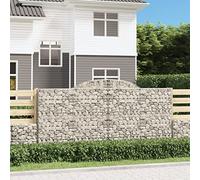 15 Pcs Arc Gabion Baskets 300x50x140/160 cm Galvanized Steel Wire Mesh for Garden Barrier, Decorative Windbreak & Stone Wall Fence, Heavy Duty 3.5mm Thick, Easy Assembly with Hooks Included