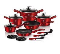 15 pcs cookware set, Metallic Line Burgundy Edition