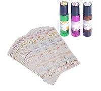 15 PCS Etichette adesive per bottiglie di oli essenziali, etichette cosmetiche di forma ovale e rotonda scrivibili e adesive per lozioni e profumi per aromaterapia