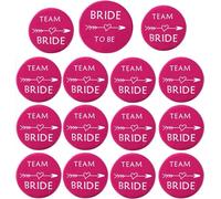 15 PCS Spilla Addio al Nubilato,1pc Bride to be +14pc Team Bride Spille, Team Sposa Accessori Addio al Nubilato Gadget Matrimonio Nozze(Rosa)