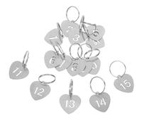 15 Pcs Targa Cava Forma Di Cuore Portachiavi Metallo Etichette Con Numero