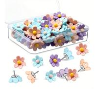 15 pezzi/30 pezzi Puntine da disegno floreali colori pastello carini - rosa, viola, verde, cucito, ufficio - dimensioni e forme assortite, puntine carine Tagli UnicaFerro