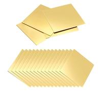 15 pezzi 50mmx50mmx0.5mm OttoneFoglio,Piastra metallica inottone,FogliodiOttone 0.5 mm,Piastra in lamina di metallo,Lamiera sottile in ottone,per Casa Cucina Alzatina,Artigianato Progetto (giallo, 15)