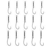 15 Pezzi Ami da Pesca Rotanti Ganci Rotori per Trota Ami da Pesca Mare Perfetto per la Pesca in Mare e in Acqua Dolce(Misura 4, 6 e 8)
