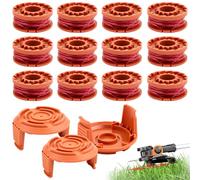 15 Pezzi Bobina per Decespugliatore, Ø1.65mm, e 3.0m WA0004.1/WA0010 Bobina di Filo per Tagliabordi, Compatibile con WORX, 12 Bobine Tagliaerba + 3 Copertura