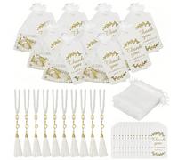 15 pezzi Braccialetto di perle di vetro per preghiere musulmane con biglietto di ringraziamento, sacchetti di organza, regalo per Eid Mubarak e Ramadan, decorazione per la casa islamica 5 set di bracc