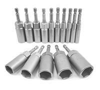 15 Pezzi Bussole per Avvitatore Bussole Esagonali, 5.5-19 mm Hexagon Nut Driver Drill Bit Approfondire 34mm, Attacco Esagonale da 1/4"" per Trapani, Dadi e Adattatori per Bussole a Percussione