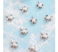 15 pezzi Ciondoli in acciaio inossidabile a forma di tartaruga marina cava, serie di accessori di moda a tema mare e oceano, per realizzare gioielli fai-da-te Tagli UnicaAcciaio inossidabile