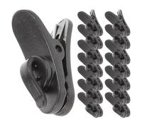 15 Pezzi Clip per Filo Microfono in Plastica ABS Nero, 2,3x1,7x0,8cm | Design a Bocca Piatta Girevole, Fissaggio a Clip, per Giornalisti e Relatori in Conferenza