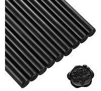 15 Pezzi Colla Pistola Sigillo Bastoncini di Cera per Retro Vintage Cera Sigillo Timbro e Lettera, Buon per Inviti di Nozze, Buste di Carte Mail di Lumaca Pacchetti di Vino (Nero)