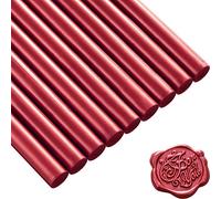 15 Pezzi Colla Pistola Sigillo Bastoncini di Cera per Retro Vintage Cera Sigillo Timbro e Lettera, Buon per Inviti di Nozze, Buste di Carte Mail di Lumaca Pacchetti di Vino (Rosso Vino)