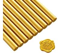 15 Pezzi Colla Pistola Sigillo Bastoncini di Cera per Retro Vintage Cera Sigillo Timbro e Lettera, Buon per Inviti di Nozze, Buste di Carte Mail di Lumaca Pacchetti di Vino (Oro)