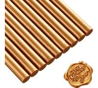 15 Pezzi Colla Pistola Sigillo Bastoncini di Cera per Retro Vintage Cera Sigillo Timbro e Lettera, Buon per Inviti di Nozze, Buste di Carte Mail di Lumaca Pacchetti di Vino (Caffè Oro)