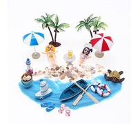 15 pezzi da spiaggia, mini decorazioni da spiaggia, accessori da spiaggia, giocattoli estivi, per fai da te, giardino, vacanze, decorazione per la casa delle bambole (ombrellone da spiaggia)