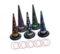 15 pezzi di Halloween Anelli Lancio Gioco Set Gonfiabile Cappelli Strega Festa