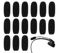 15 pezzi di ricambio paravento per microfono e cuffie in schiuma, microfono in schiuma lapel auricolare per microfono di protezione per microfono minimo, cuffie parabrezza, lezioni incontri nero.