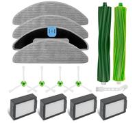 15 Pezzi di Ricambio per iRobot Roomba Combo I5, I5+, J5, J5+, I8, I8+ | 2 spazzole Principali, 4 spazzole Laterali, 4 filtri Hepa, 4 Panni mocio, 1 Spazzola per la Pulizia