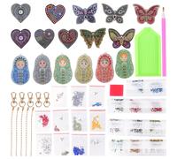 15 pezzi fai da te portachiavi con diamanti artistici portachiavi kit pittura