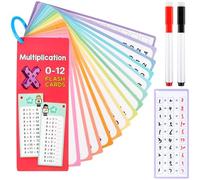 15 pezzi Fogli di Tabelline per Bambini, schede flash per tabelline, Carte Matematiche Cancellabili, Flash Card di Matematica, 2 Pennarelli Cancellabili, Materiale Educativo per Bambini dai 3 Anni