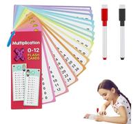 15 pezzi Fogli di Tabelline per Bambini, schede flash per tabellini, Carte Matematiche Cancellabili, Flash Card Matematica, 2 Pennarelli Cancellabili,per Giochi Matematici e Moltiplicare