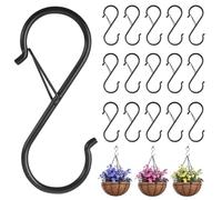 15 Pezzi Ganci a S con Anello di Sicurezza, Gancio a Forma di S in Metallo, Ganci Appesi S a Forma Multifunzionali, Ganci a S Grandi, Ganci a S Cucina Mobili Anticaduta per Cucina, Bagno, Giardino