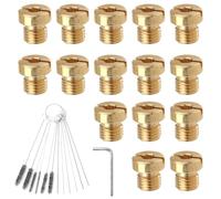 15 Pezzi Getti Carburatore M4 con 16 Kit Pulizia per Dellorto 4mm Set di Ugello Del Carburatore 40 44 46 48 50 52 54 56 58 60 65 70 75 80 85 per Bing, GY6 Hercules Puch Kreidler Zündapp PWK Keihin PE
