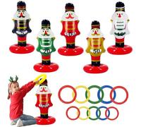 15 Pezzi Gioco Lancio Gonfiabile per Bambini Adulti Natale,Giochi Piscina Schiaccianoci Gonfiabile Set,Giochi Acquatici Spiaggia per All'aperto Interni Famiglia Festa Toss Game Inflatable Party Favors