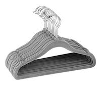 15 Pezzi Grucce per Bambini, Gruccia in velluto Antiscivolo, dimensioni ideali per abiti da bambino e neonato 28 x 0, 5 x 17 cm - Grigio