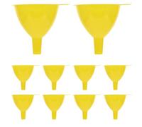 15 Pezzi Imbuto da Laboratorio in Plastica Gialla Becco Corto | Liquidi, Riduce Fuoriuscite, Bordo Arrotondato e Superficie Liscia, per Tubi e Cosmetica Fai