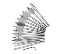 15 Pezzi in Acciaio Al Carbonio, Strumenti e Miglioramento Domestico Spade Esagonale per Trapano Piatti Piatti Set di Legno 6 25 Mm Punta di Perforazione a Punta a a 6-25 Mm per