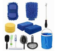 15 Pezzi Kit Pulizia Auto con Secchio Completo per Dei Dettagli, Garage