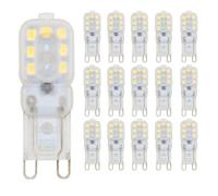 15 pezzi Lampade Lampadine Capsula Piccola a LED G9 2.5W Luce Calda 3000K 200Lm AC220V Sostituire Lampadina Alogena 20W