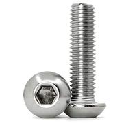 (15 pezzi) M8 x 40mm Vite a testa bombata con esagono incassato in acciaio inox 304,filettatura completa