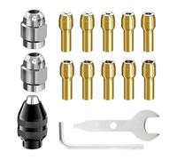 15 pezzi mandrini, set di pinze di serraggio, adattatore a cambio rapido, mini accessori per ricambio da 1/32" a 1/8", ricambio 4486, mandrino a cambio rapido, ricambio 10 pezzi in ottone