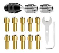 15 Pezzi Mandrino per Dremel, Cambio Rapido da 0,8 mm a 3,2 mm Set di Mandrino Autoserrante per Accessori Utensili Rotanti