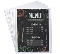 15 Pezzi Menu Copre Singola Pagina Menu A4 Trasparente Doppio Faccia Pocket Menu Menu Copertura Protezione della carta Riutilizzabili per alberghi, caffè, bar 31x22 cm