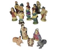 15 Pezzi Mini Natività completa di pastori per Presepe piccoli cm 3,5 Personaggi statuine pastorelli Decorazione Natalizia Miniature