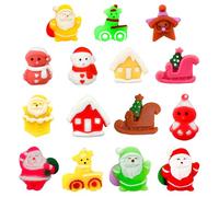 15 pezzi Mochi Squishy Giocattoli, Mini Kawaii Moji Squishies, Natale Party bomboniere per bambini, simpatico giocattolo da spremere per calze, calendario dell'Avvento