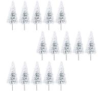 15 Pezzi Modello di Cedro Artificiale Bianco 1: 100 per Modellismo | Albero Decorativo per Paesaggio, Filo e Spugna, Adatto a Tracciati Ferroviari e Salotto
