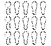 15 Pezzi Moschettoni in Acciaio Inox 304, Moschettoni in Acciaio Zincato, Moschettone a Molla in Premium Acciaio Zincato, per Sport, Fitness, Fai da Te, Tempo Libero, Pesca, Tende